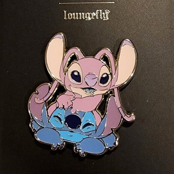 Loungefly Disney Lilo & Stitch Angel and Stitch Squish Enamel Pin NEW - Picture 1 of 10